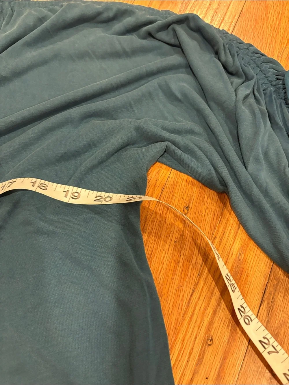 Free People Teal V-Neck Long Sleeve Blouse
